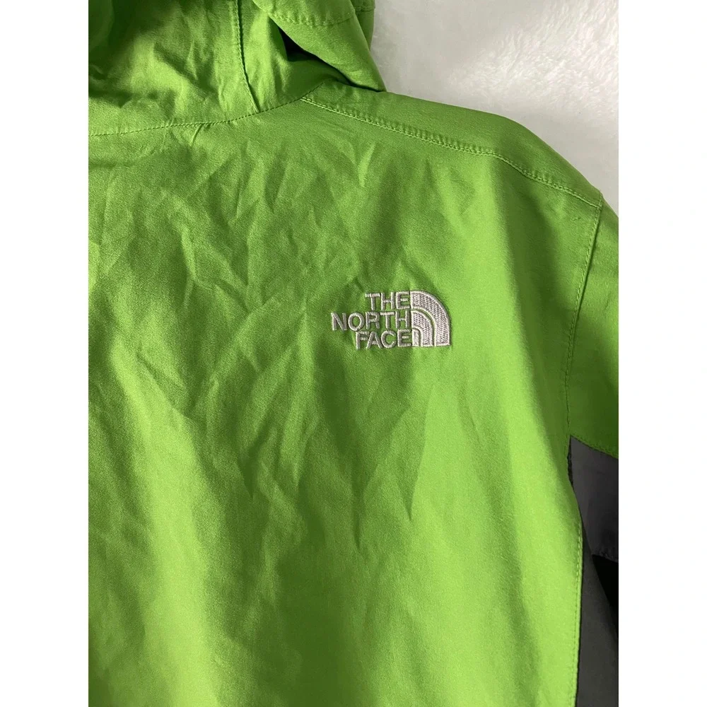 The North Face Hyvent Hooded Windbreaker Jacket Green Black Boys XL Sz 16